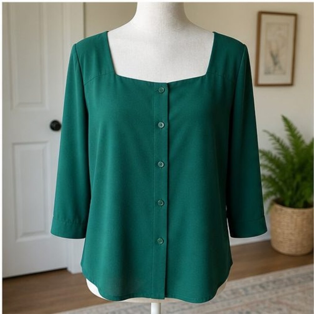 Emerald Ruffle Blouse
